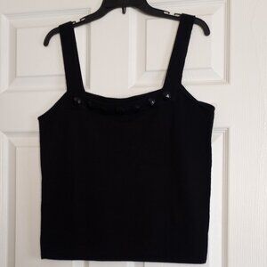 NWOT Sutton Studio Black 100% Wool Knit Tank Top